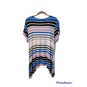 JACLYN Smith Striped Multi Length Hem Blue/Purple/Black Rayon XL